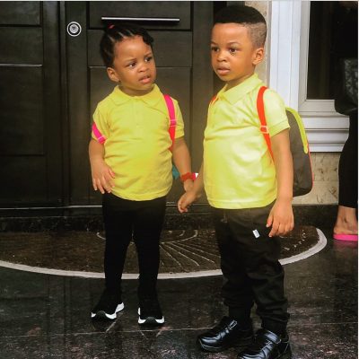 Paul Okoye's Twins Step Out In Traditional Attire  