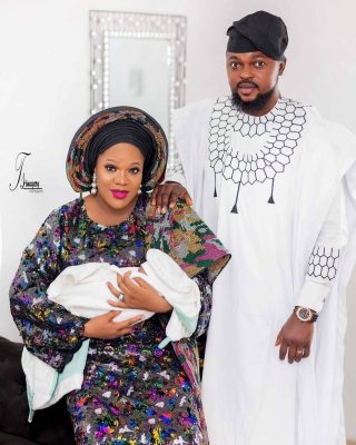 Check Out Kolawole Jolayemi And Toyin Abraham With Their Baby In New Family Photo  