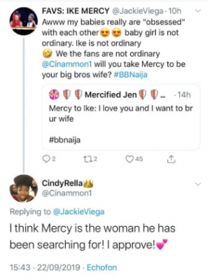 #BBNaija: See What Ike's Sister Has To Say About Mercy  