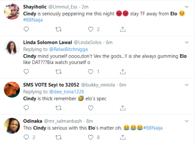 #BBNaija: What Is Cindy Doing With Diane's Man?  