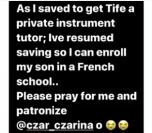 Wizkid's Babymama Solicits Funds For Son's School Fees  