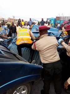 Vehicles Involved In Multiple Accidents On Otedola Bridge, Lagos  