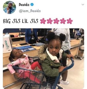 'Big Sis Lil Sis', Davido Tags Daughters' Photo  