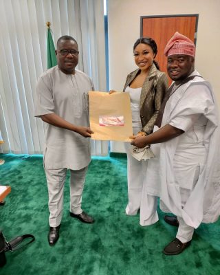See Photos Of Tonto Dikeh's Visit To House of Representatives, Abuja  