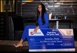 Jackye Finally Receives 1.5 Million Naira Prize For Pepsi Know Da Lyrics Task  