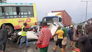 Vehicles Involved In Multiple Accidents On Otedola Bridge, Lagos  