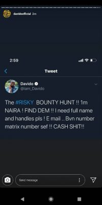 Davido Promises N1m To Anyone With Useful Details Of Ladies  Who Falsely Accused Him  