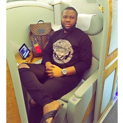 "I Can't Kill Myself" - Hushpuppi Says As He Dines In A Jet  