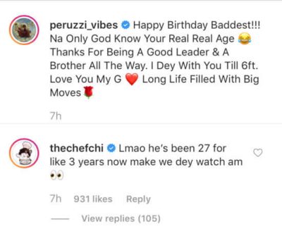 'Na Only God Know Your Real Age' - Chioma, Peruzzi Shade Davido  