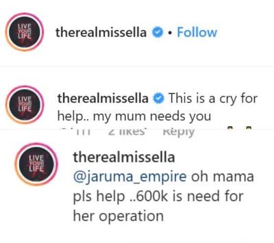 BBNaija: Ella Seeks Help For Her Mother's Ill-Health  