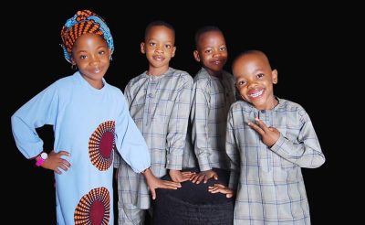 Nigerian Man Celebrates His Quadruplet As They Turn 7  