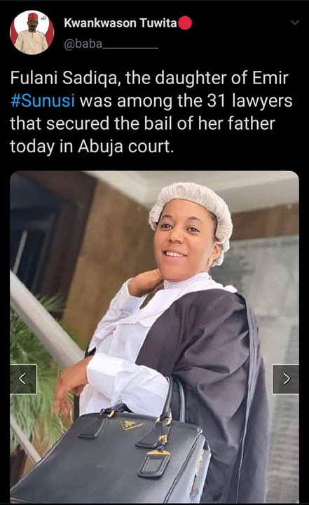 Lamido Sanusi's Daughter Among 31 Lawyers That Secured His Freedom  