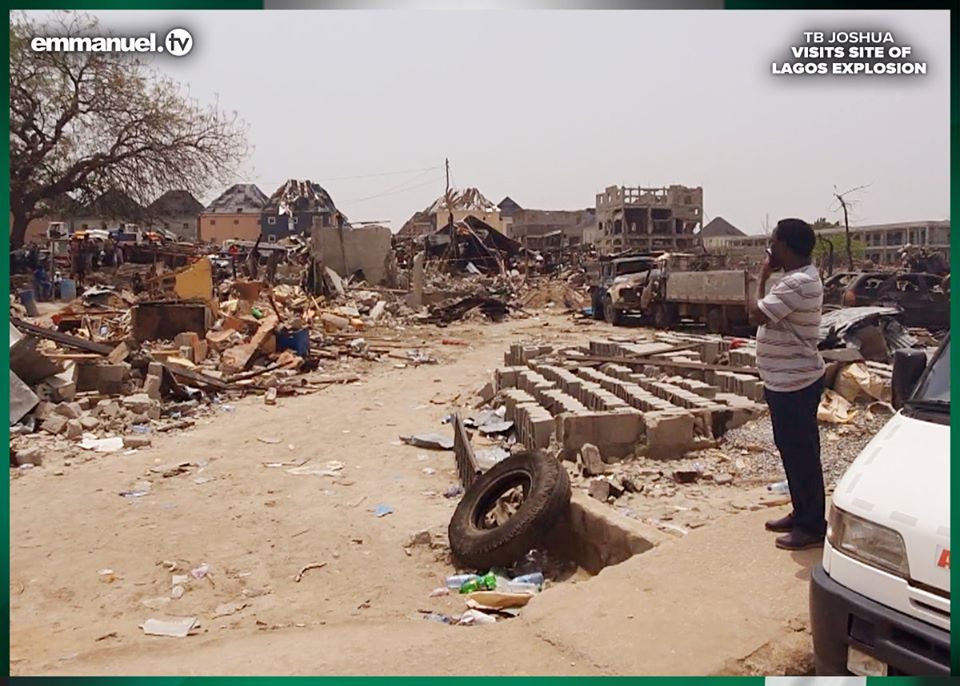 Prophet TB Joshua Spotted At Lagos Explosion Site (PHOTOS)  