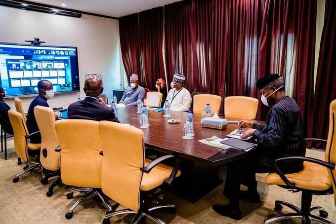 Vice President Osinbajo Pictured Working From Home  
