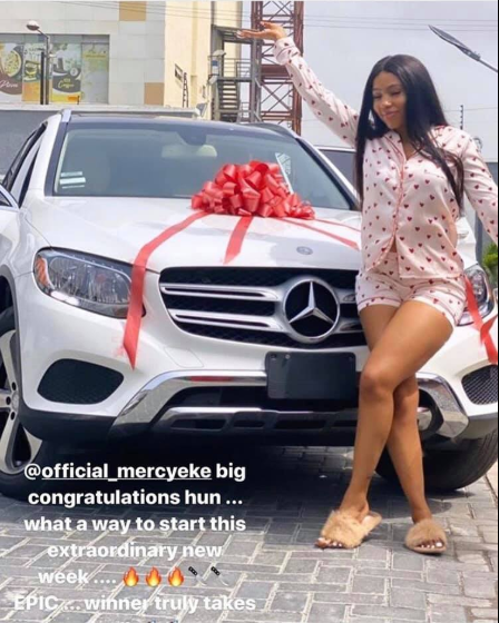 BBNaija's Mercy Eke Gets Brand New Mercedes Benz As A Gift  
