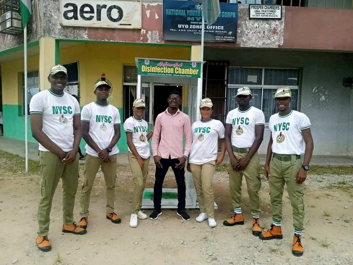 COVID-19: NYSC Members in Akwa Ibom Develop an Automated Disinfection Chamber  