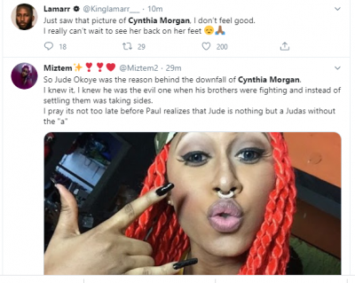 Nigerians React As Cynthia Morgan Reveals Losing Everything To Jude Okoye  