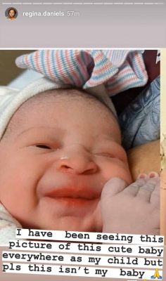 This Cute Baby Isn’t Mine – Regina Daniels Denies Viral Baby  