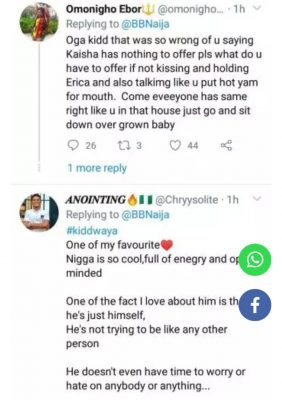 #BBNaija: Nigerians Drag Kiddwaya For 'Belittling' Kaisha After He Said She Has Nothing No Offer  