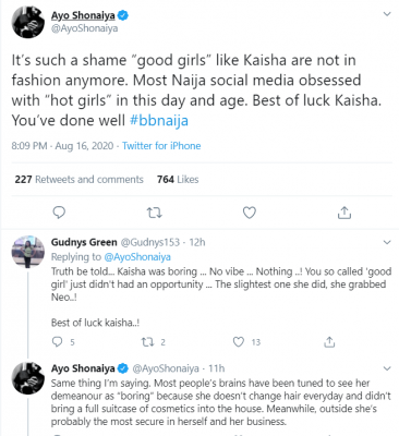 Nigerian Filmmaker, Ayo Shonaiya Lashes At BBNaija Fans Over Kaisha's Eviction  
