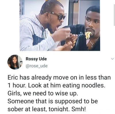 BBNaija: Eric Seen Eating Noodles Barely An Hour After Lilo Eviction, Nigerians React  
