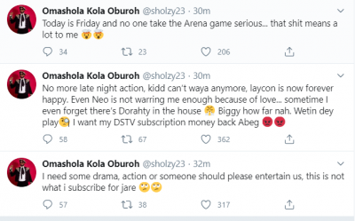 BBNaija: "This Show Is Getting Boring, I Miss Erica, Lucy's Drama" - Omashola Complains  