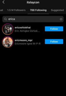 BBNaija: Laycon Unfollows Erica On IG After She Refuses To Follow Him Back  