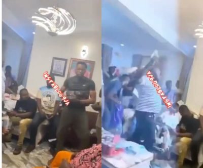 Video: Guests At Cubana's Mom Burial Stone Each Other With Money  