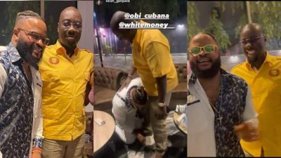 The Moment Whitemoney Knelt Down To Greet Obi Cubana [VIDEO]  