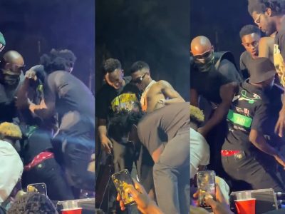 The Moment Wizkid Got Dragged By Overzealous Fans On Stage [VIDEO]  