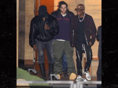 Kanye West Parties With Drake, Travis Scott And Kim K Lookalike  