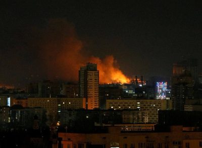 No Sleep In Kyiv As Sound Of Blasts And Shootings Could Be Heard  
