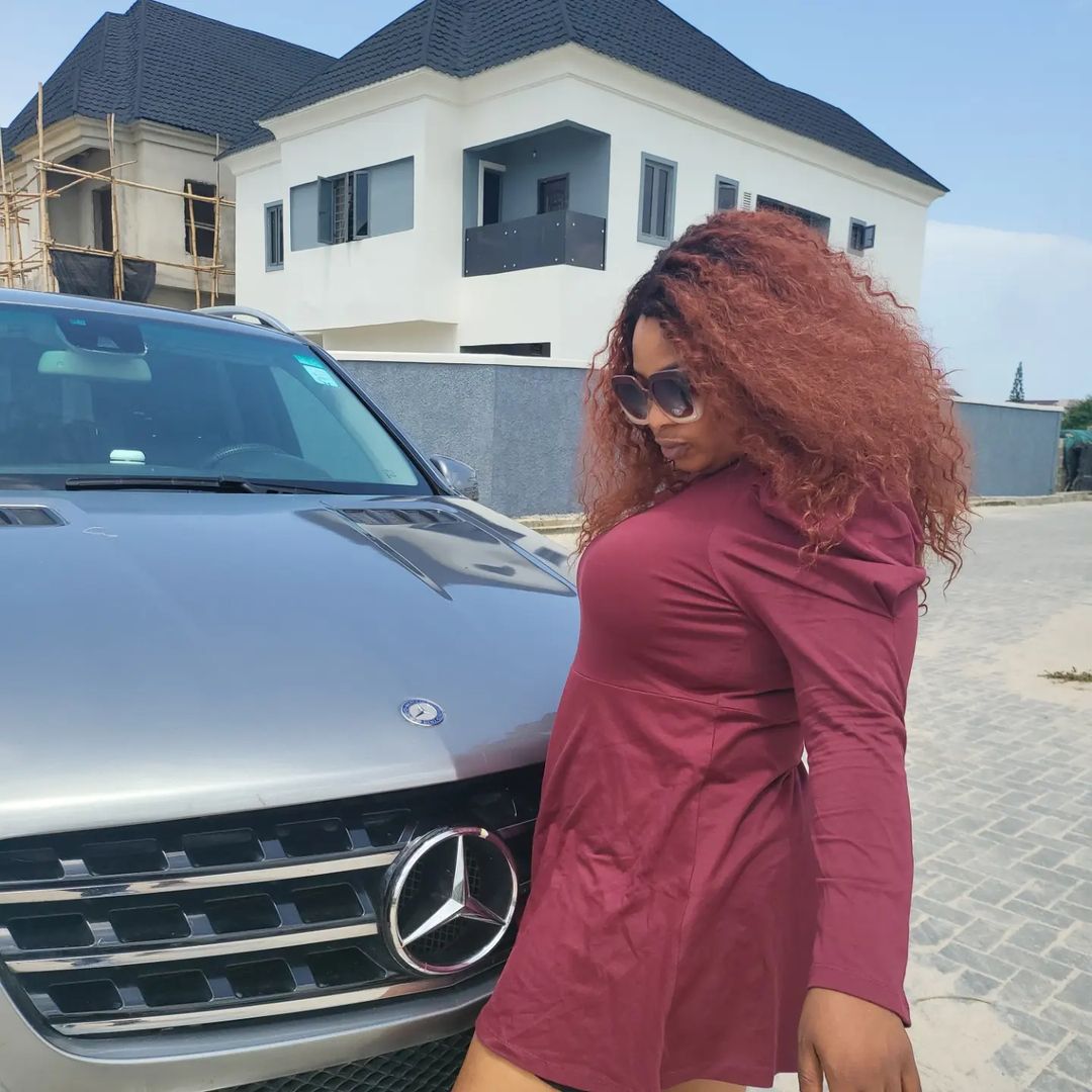 Actress Laide Bakare Shows Off New Benz  