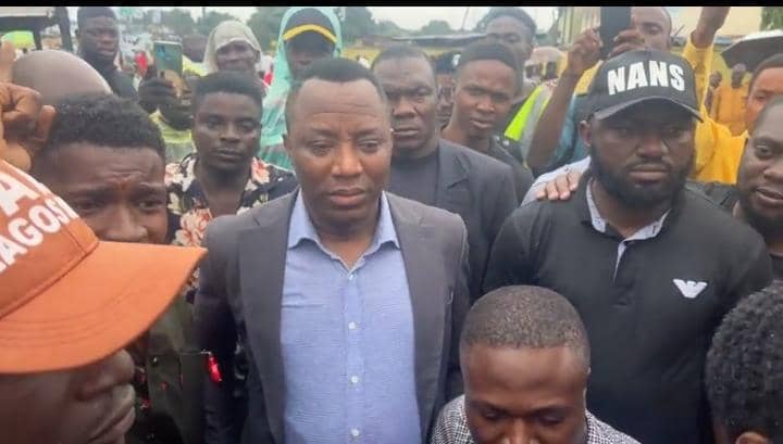 "This Is Your Struggle", Sowore Joins NANS Protest At Lagos Airport  