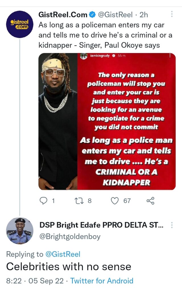 'Celebrities With No Sense' - Police PRO Slams Paul Okoye Over Comment On Ice Prince' Arrest  