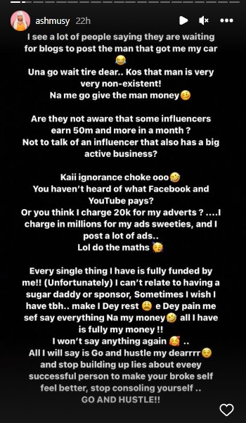 Ashmusy Reveals Source Of Wealth Amidst Rumors Of Having A Sugar Daddy  