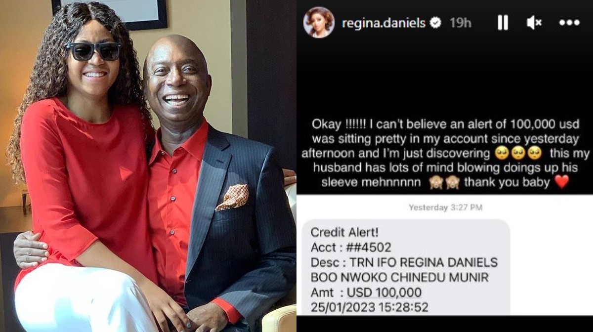 Regina Daniels Hails Husband As He Credit Her Account With $100k  