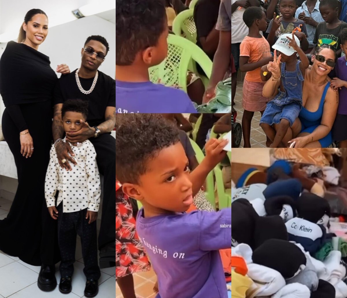 Wizkid's son, Zion, Donates Toys To A Ghanaian Orphanage.  