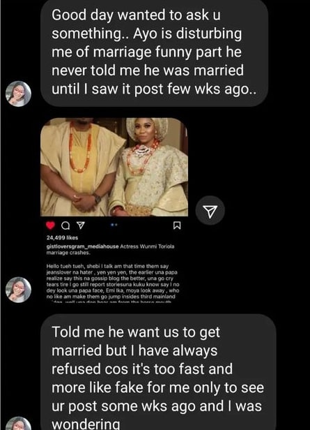 Wunmi Toriola's Ex-Husband Speaks On Their Crashed Marriage In Leaked Chat  