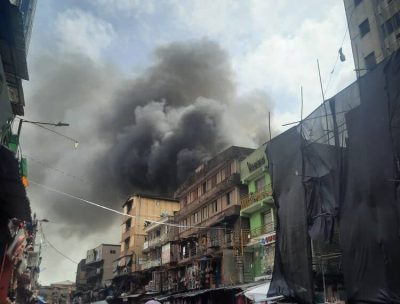 Massive fire guts Olowu spare parts market in Lagos  