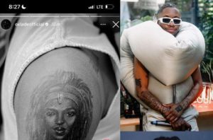 Oxlade Pays Tribute To Lauryn Hill With Massive Tattoo  