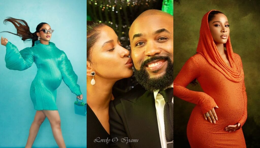 Banky W Praises Wife Adesua Etomi Over Stunning Maternity Shoot  