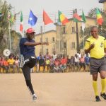 Lagos State Governor, Sanwo-olu Pictured Playing Football On The Pitch  