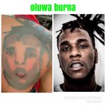 Lady Tattoos Burna Boy On Her Back  