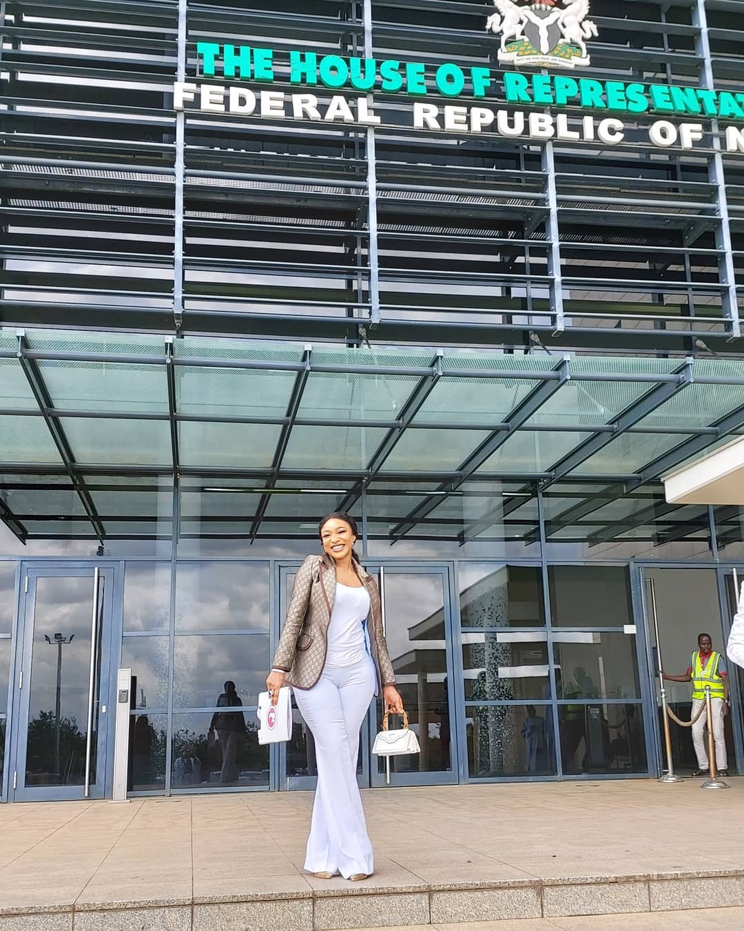 See Photos Of Tonto Dikeh's Visit To House of Representatives, Abuja  