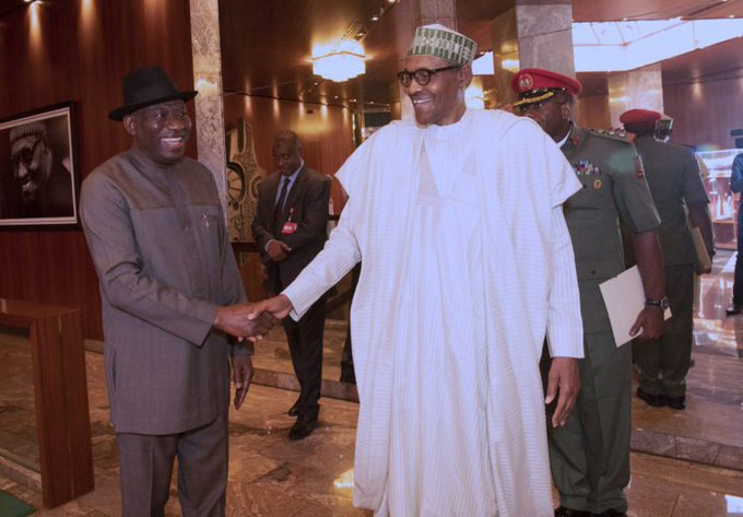 BREAKING: Buhari And Jonathan Hold Crucial Meeting In Aso Rock  