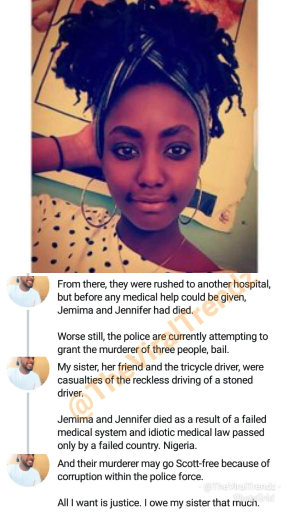 #justiceforjemima:The Touching Story Of A Young Man Crying For Justice For His Slain Sister  