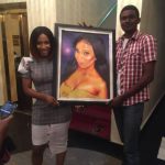 The Moment Taofeek Sanni Presented His Painting To BBNaija Winner, Mercy Eke  