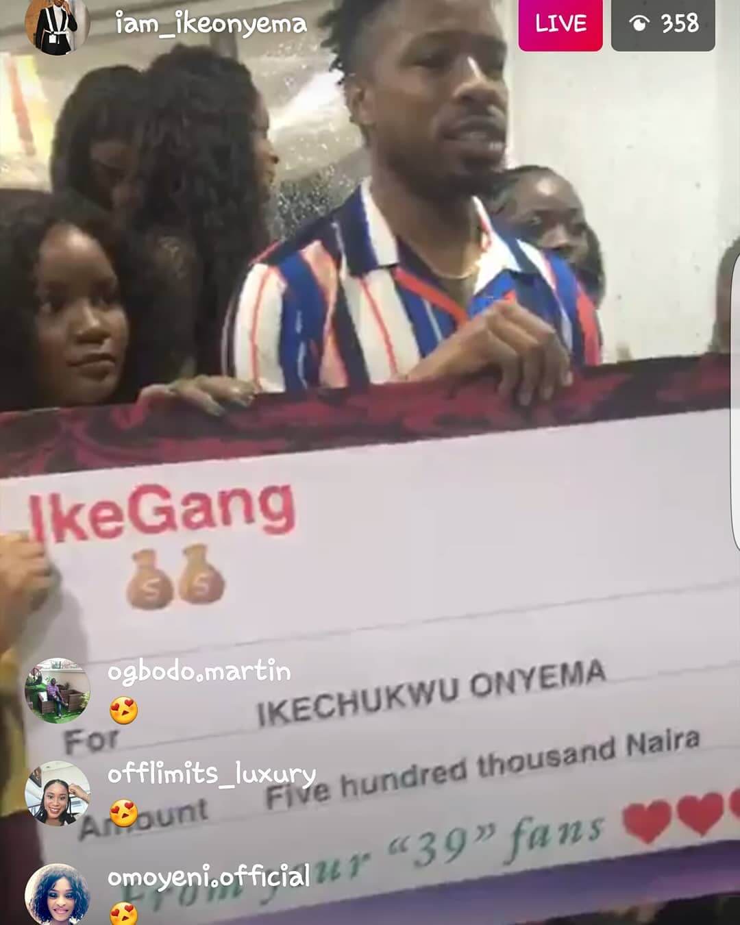 Loyal Fans Give BBNaija's Ike 500k Cash Gift  