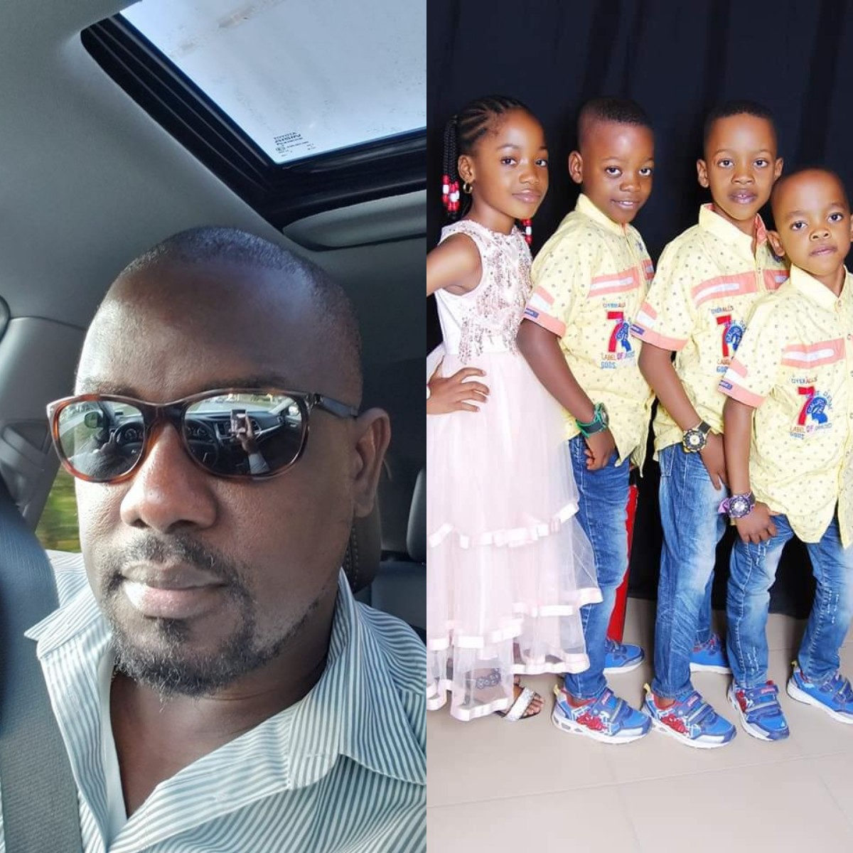 Nigerian Man Celebrates His Quadruplet As They Turn 7  